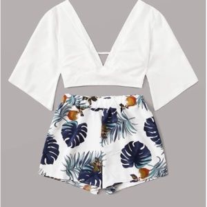 Tropical print shorts